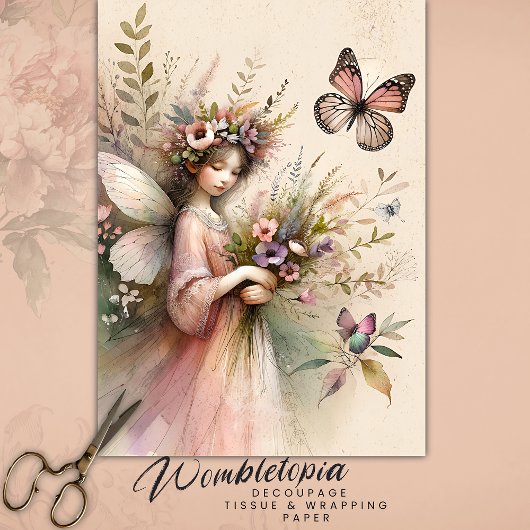  Wildflower Fairy Decoupage Tissuepapier