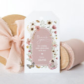 Wildflower Fairy Dusty Pink Garden Verjaardagsguns Cadeaulabel