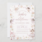 Wildflower Fairy First 1st Birthday Party Kaart (Voorkant)