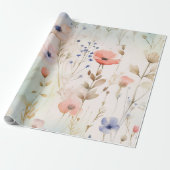 Wildflower Fairy Floral Wrapping Paper Cadeaupapier (Uitgerold)