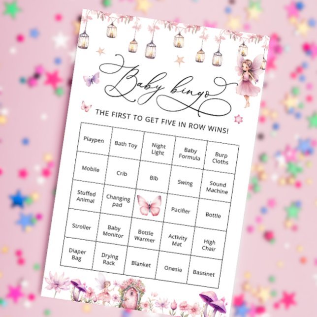 Wildflower Fairy Schattige Baby shower Bingo spel (Creator heeft geüpload)