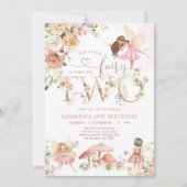 Wildflower Fairy Two Girl 2nd Birthday Invitation Kaart (Voorkant)