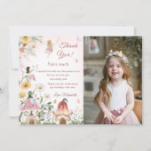 Wildflower Fairy Verjaardag Foto Dank je Kaart (Voorkant)