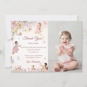 Wildflower Fairy Verjaardag Foto Dank je Kaart (Voorkant)