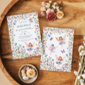 Wildflower Fairy Vlinder 1e Verjaardag Uitnodiging