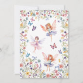 Wildflower Fairy Vlinder 1e Verjaardag Uitnodiging (Achterkant)