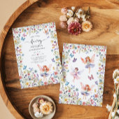Wildflower Fairy Vlinder 2e verjaardag uitnodiging