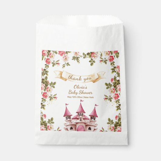 Wildflower Fairytale Castle Baby Shower Thank You Bedankzakje (Voorkant)