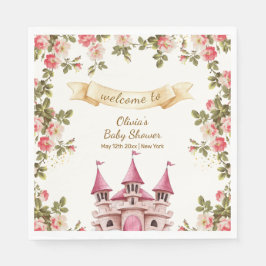 Wildflower Fairytale Castle Baby Shower Welcome  Servet