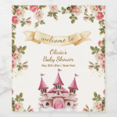 Wildflower Fairytale Castle Baby Shower Welcome  Wijn Etiket (Enkel label)