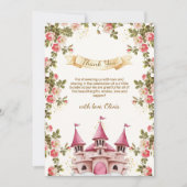 Wildflower Fairytale Princess Castle Baby Shower Bedankkaart (Voorkant)