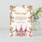 Wildflower Fairytale Princess Castle Baby Shower Bedankkaart (Staand voorkant)