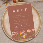 Wildflower Fall Terracotta Meal Options Wedding RSVP Kaartje