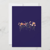 Wildflower Fall Wedding Navy Blue Terracotta Roze Kaart (Achterkant)