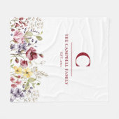 Wildflower Familie Monogram Gooi Deken (Voorkant (Horizontaal))