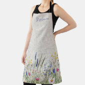 Wildflower Faux Linen Textured Apron Schort (Insitu)