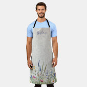 Wildflower Faux Linen Textured Apron Schort (Gedragen)