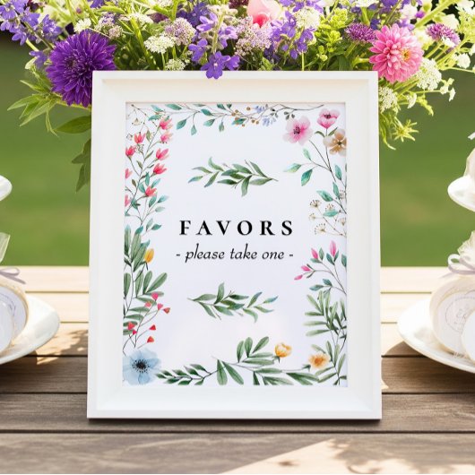Wildflower Favor - Graag één stuks meenemen bordje Poster