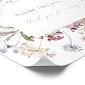 Wildflower Favor Teken Bloemen Baby shower Bruilof Poster (Hoek)