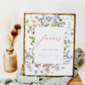 Wildflower Favor Teken Bloemen Baby shower Bruilof Poster