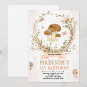 Wildflower feeënuitnodiging kaart (Voorkant / Achterkant)