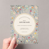  Wildflower Fern Beige Save the Date Acryl Uitnodigingen (Insitu (Draagbaar))