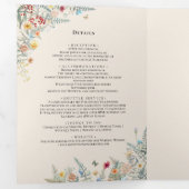  Wildflower Fern beige Wedding Drieluik Uitnodiging (Binnenzijde eerst)