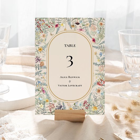  Wildflower Fern beige Wedding Kaart