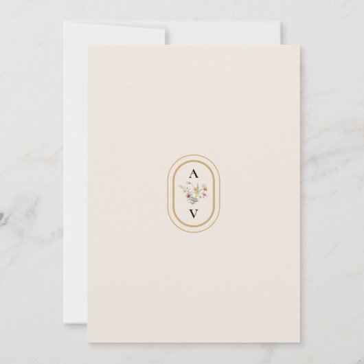 Wildflower Fern beige Wedding Save The Date (Achterkant)