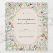  Wildflower Fern beige Wedding Wijn Etiket (Enkel label)