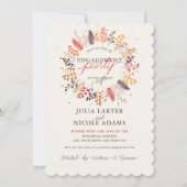 Wildflower Fern Mushroom Foliage Engagement Party Kaart (Voorkant)