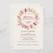 Wildflower Fern Mushroom gebladerte bruiloft douch Kaart (Voorkant / Achterkant)