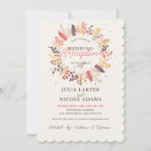 Wildflower Fern Mushroom gebladerte bruiloft recep Kaart (Voorkant)