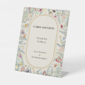  Wildflower Fern Wedding Cards en Gifts Reclamebord Met Voetstuk (Voorkant)