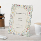  Wildflower Fern Wedding Cards en Gifts Reclamebord Met Voetstuk (Insitu)