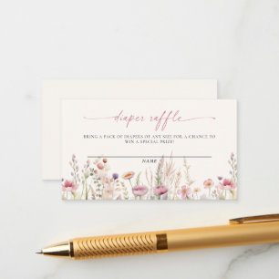 Wildflower Field Baby shower Luier Raffle Informatiekaartje