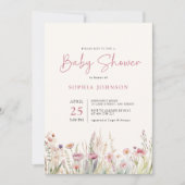 Wildflower Field Baby shower Waterverf Spring Kaart (Voorkant)