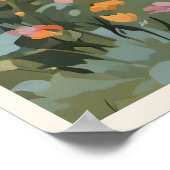 Wildflower Field Bergen Natuurlijke Scène Poster (Hoek)