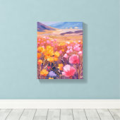 Wildflower Field | Floral Landscape Painting Canvas Afdruk (Insitu (Houten vloer))