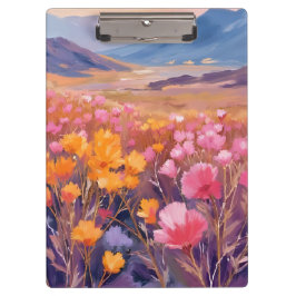 Wildflower Field | Floral Landscape Painting Klembord