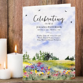 Wildflower Field Foto Viering van het Leven Begraf Programma