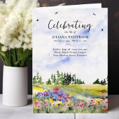 Wildflower Field Foto Viering van het Leven Begraf Programma