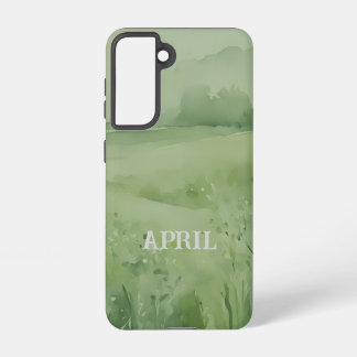 Wildflower field in green watercolor samsung galaxy hoesje