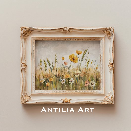 Wildflower Field Landlandschap Poster