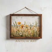 Wildflower Field Schilderen Lentelandschap Poster