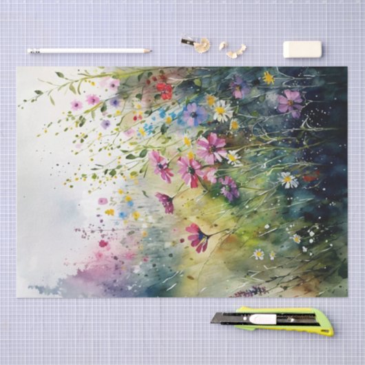 Wildflower Field Waterverf Decoupage Tissuepapier (Craft)