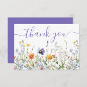 Wildflower Field Wedding Bedankkaart (Voorkant / Achterkant)