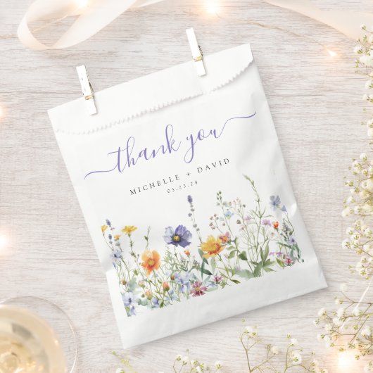 Wildflower Field Wedding Bedankzakje (Geknipt)
