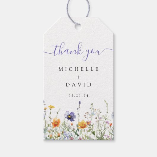 Wildflower Field Wedding Cadeaulabel (Voorkant)