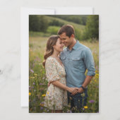 Wildflower Field Wedding Fotouitnodiging Kaart (Achterkant)